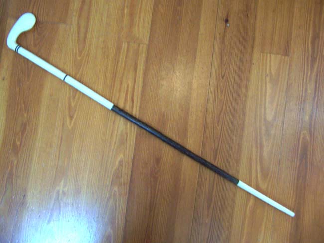 A 19th century ANTIQUE Elephant Ivory Mounted Palmwood Walking Stick — image 2